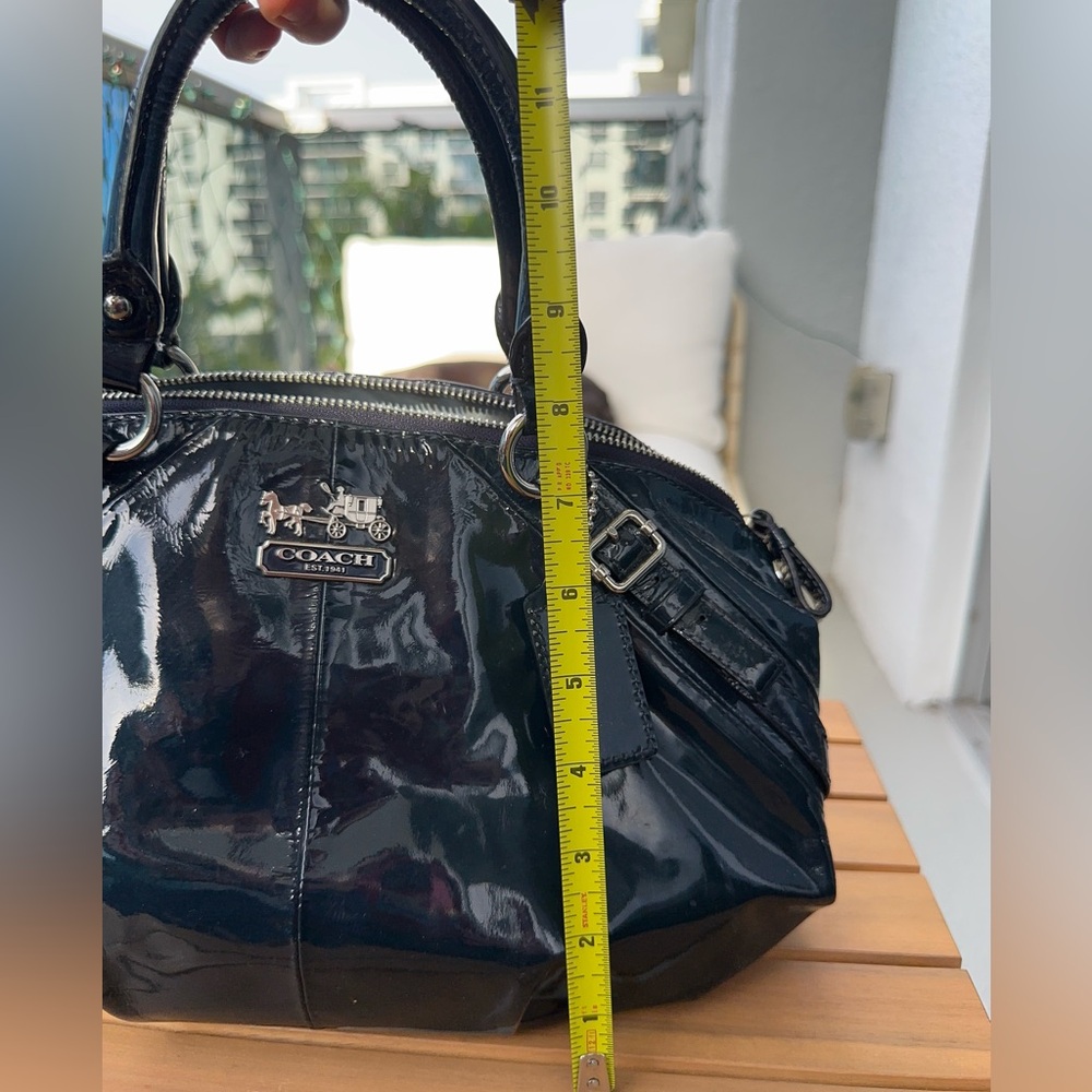 Coach Sophia Bag Medium Blue Patent Leather - Picture 11 of 13
